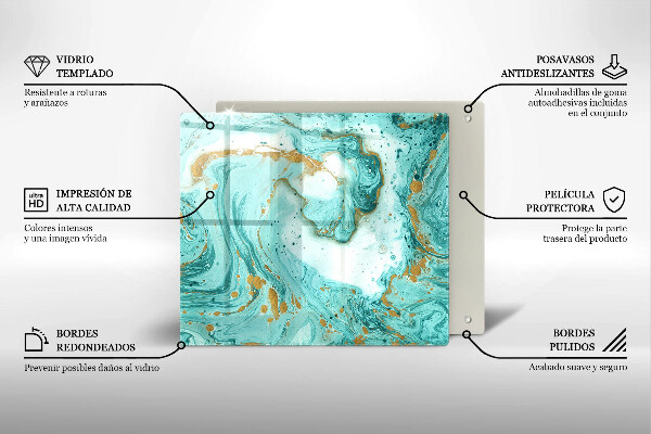 Tagliere in vetro Astrazione blu