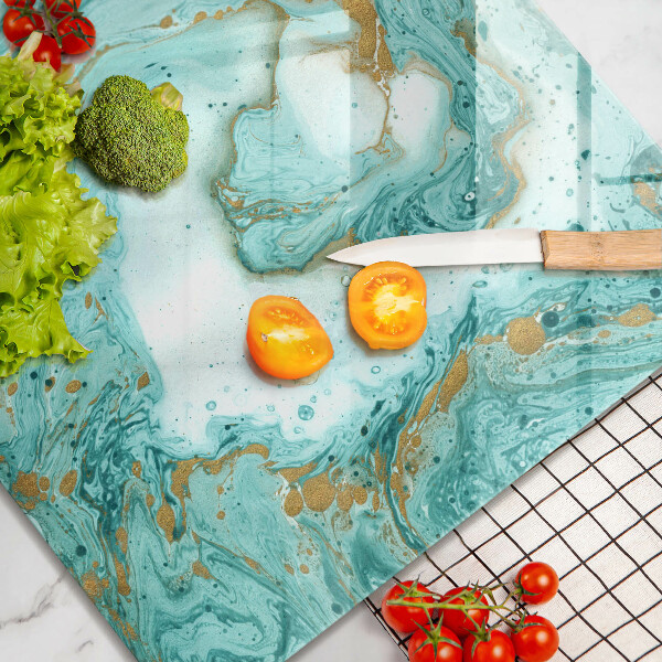 Tagliere in vetro Astrazione blu