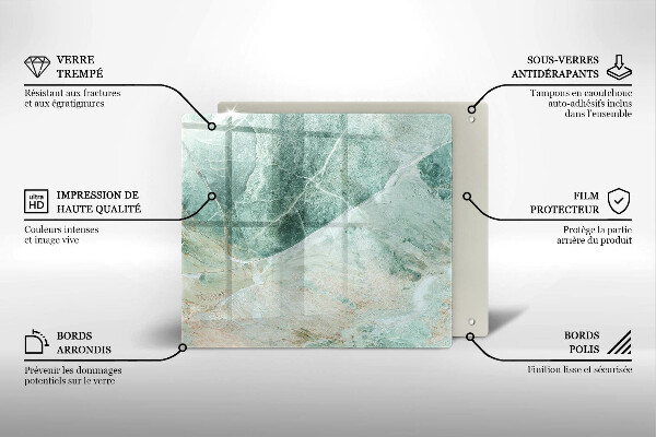 Tagliere in vetro temperato Struttura in pietra