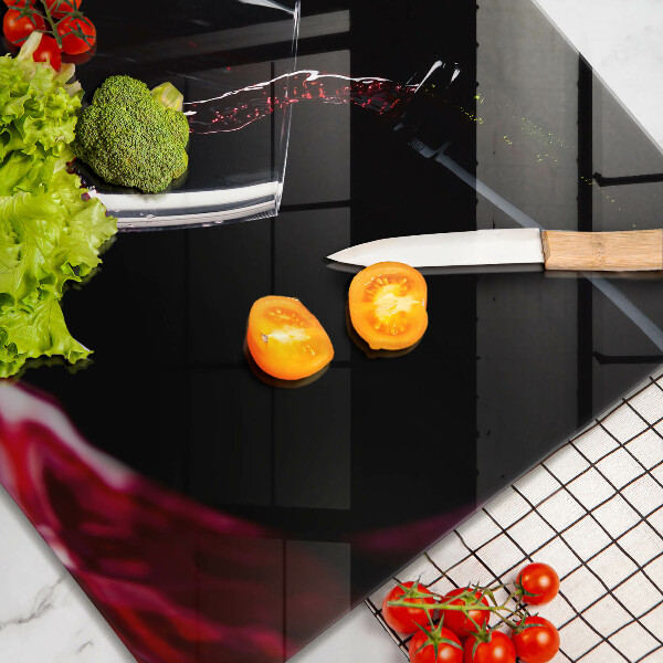 Tagliere in vetro temperato Un bicchiere di vino rosso