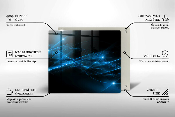 Tagliere in vetro temperato Fumo blu astratto