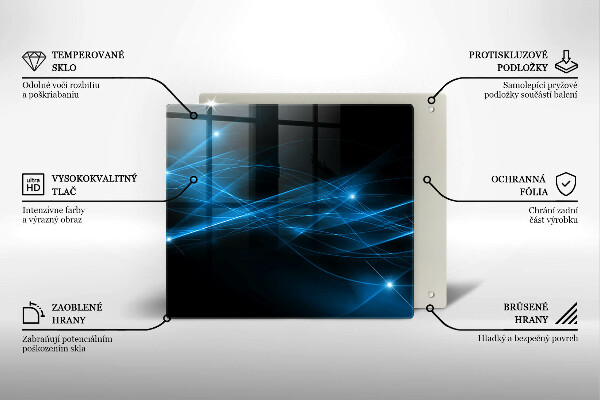 Tagliere in vetro temperato Fumo blu astratto
