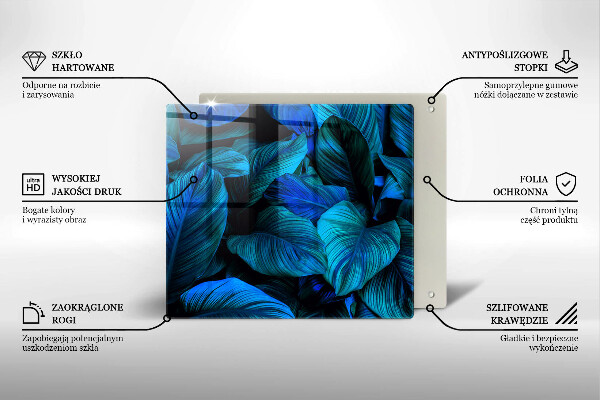Tagliere in vetro temperato Foglie della vegetazione della giungla