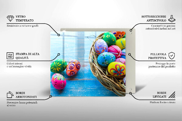 Tagliere in vetro temperato Uova di Pasqua Uova di Pasqua
