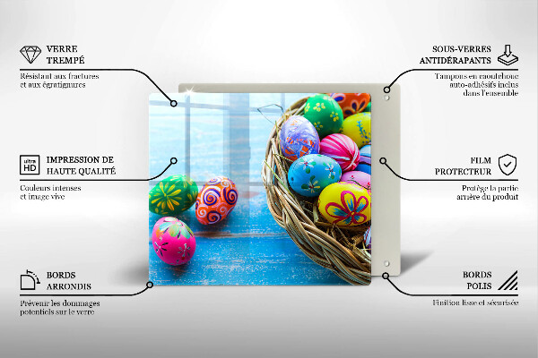 Tagliere in vetro temperato Uova di Pasqua Uova di Pasqua