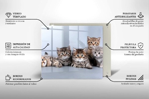 Tagliere in vetro temperato Piccoli e dolci gattini