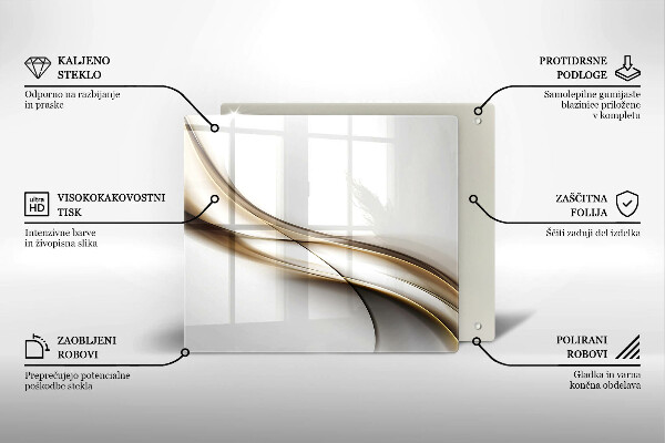 Tagliere in vetro temperato Astrazione di linee morbide