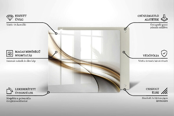 Tagliere in vetro temperato Astrazione di linee morbide