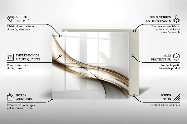 Tagliere in vetro temperato Astrazione di linee morbide