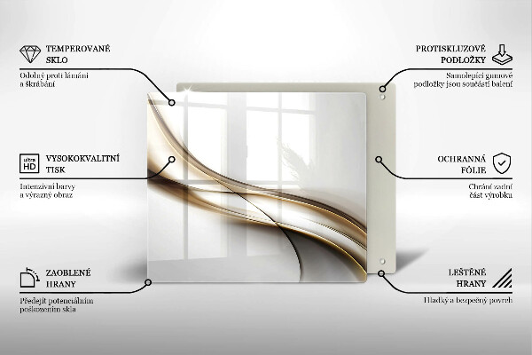 Tagliere in vetro temperato Astrazione di linee morbide