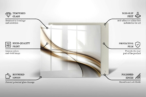 Tagliere in vetro temperato Astrazione di linee morbide
