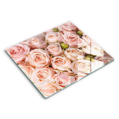 Tagliere in vetro temperato Bouquet di rose delicate
