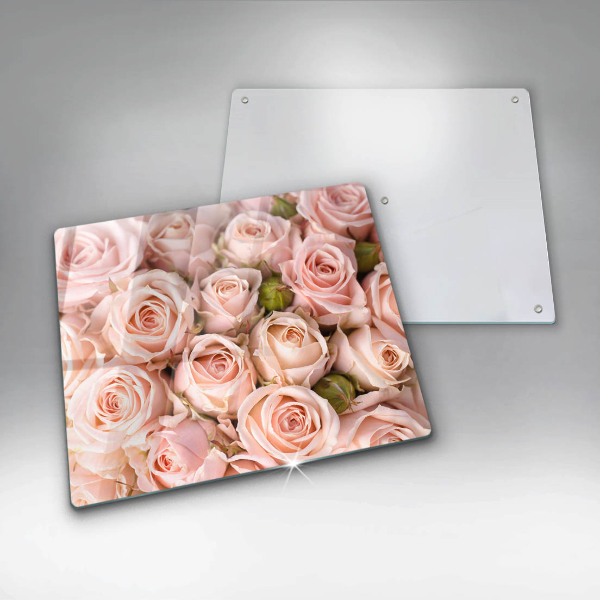 Tagliere in vetro temperato Bouquet di rose delicate