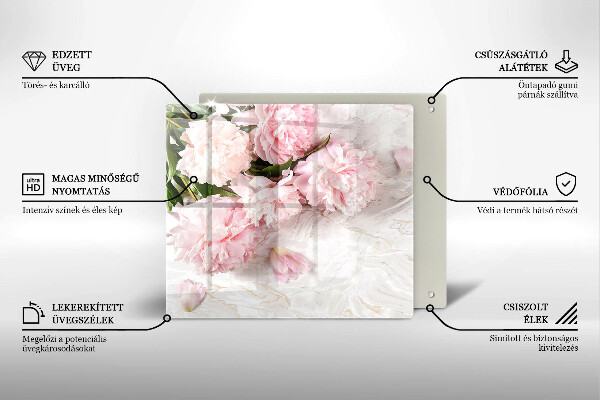 Tagliere in vetro temperato Delicati fiori di rose