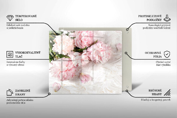 Tagliere in vetro temperato Delicati fiori di rose