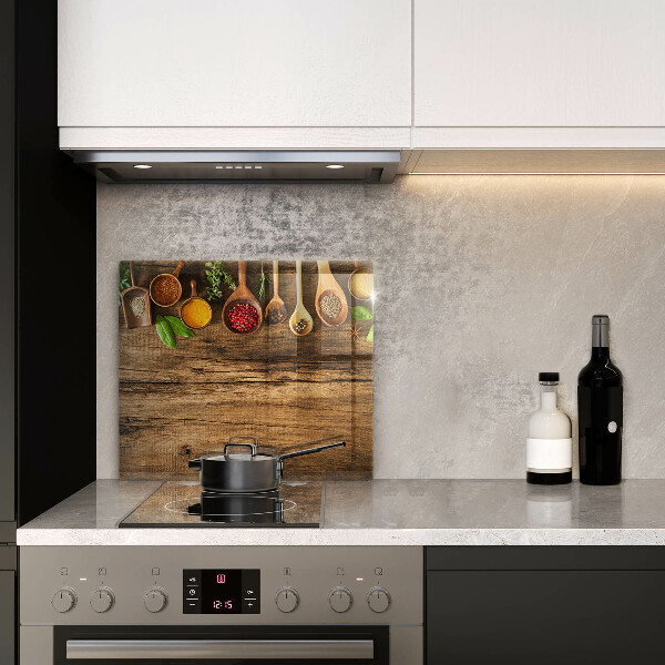 Tagliere in vetro temperato Cucchiai di spezie in legno