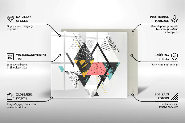 Tagliere in vetro temperato Triangoli astratti
