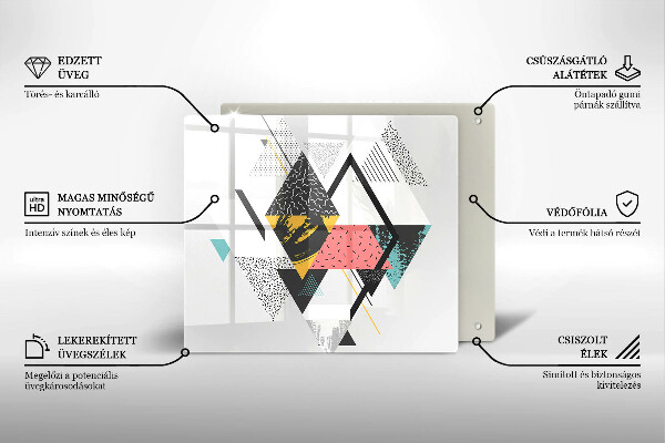 Tagliere in vetro temperato Triangoli astratti