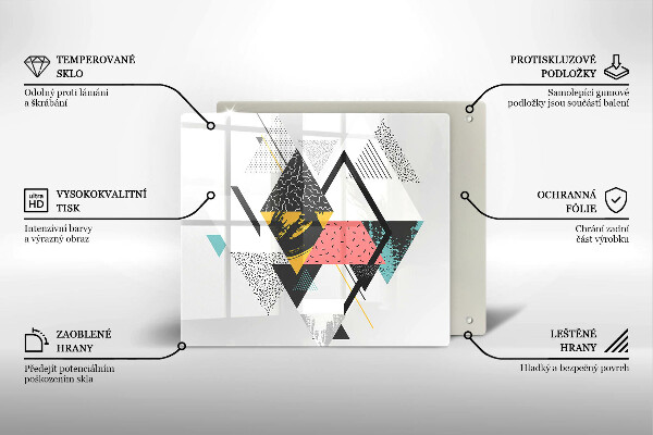 Tagliere in vetro temperato Triangoli astratti