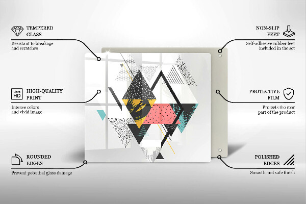 Tagliere in vetro temperato Triangoli astratti