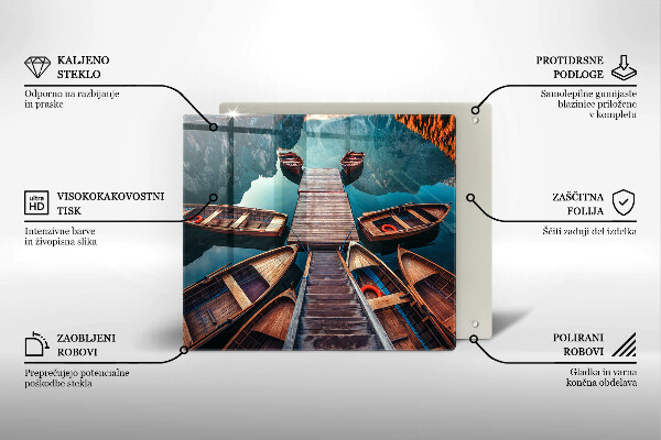Tagliere in vetro temperato Barche sul lago
