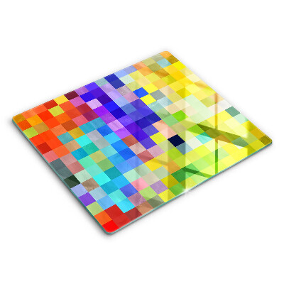 Tagliere in vetro temperato Quadrati di pixel colorati