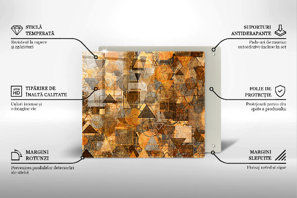 Tagliere in vetro temperato Modello senza giunture di figure geometriche