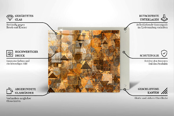 Tagliere in vetro temperato Modello senza giunture di figure geometriche