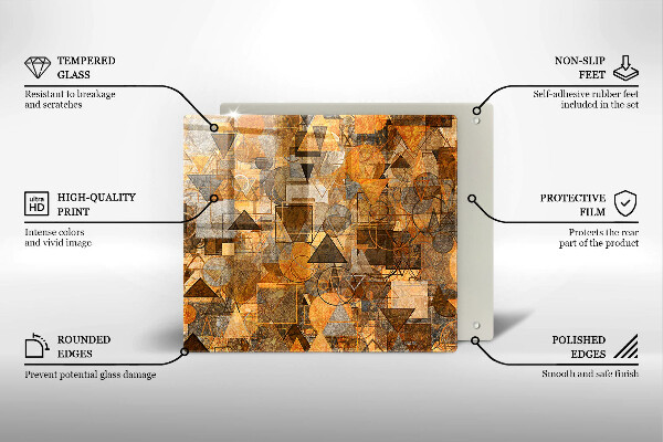 Tagliere in vetro temperato Modello senza giunture di figure geometriche