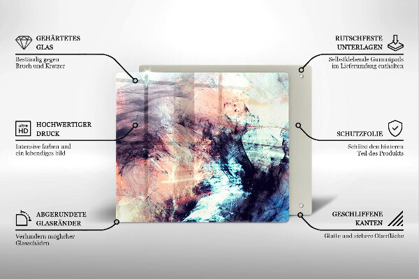 Tagliere in vetro temperato Astrazione dipinta