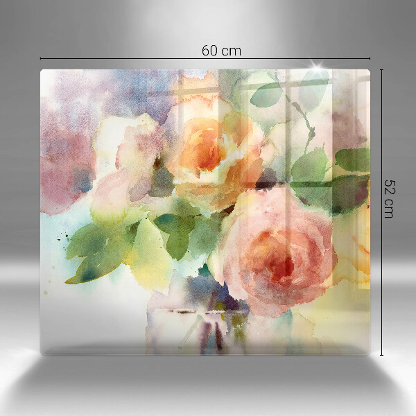 Tagliere in vetro temperato Fiori dipinti