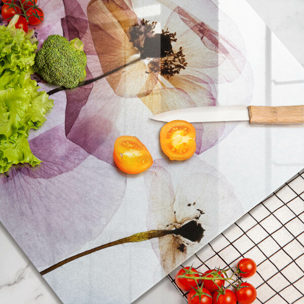 Tagliere in vetro Fiori delicati