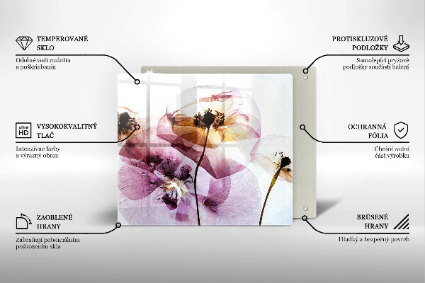 Tagliere in vetro Fiori delicati