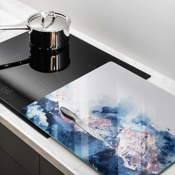 Tagliere in vetro Montagne dipinte astratte