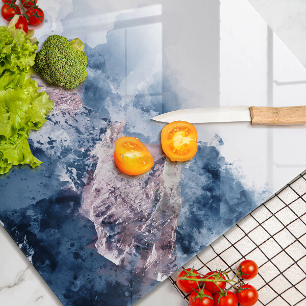 Tagliere in vetro Montagne dipinte astratte