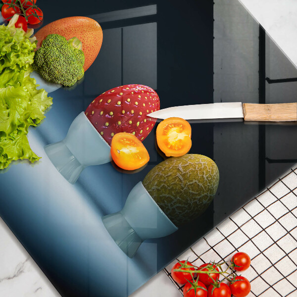 Tagliere in vetro temperato Uova di frutta astratte