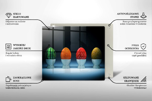 Tagliere in vetro temperato Uova di frutta astratte