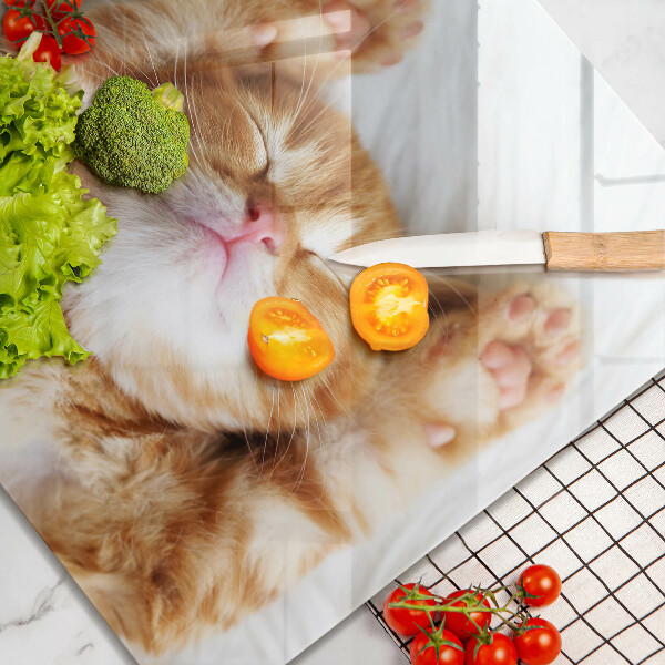 Tagliere in vetro temperato Piccolo gattino carino