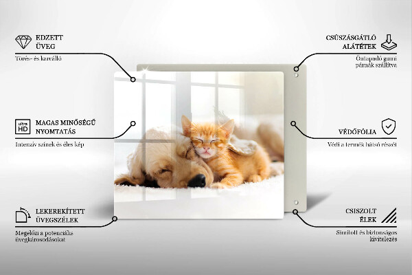 Tagliere in vetro temperato Animali cane e gatto