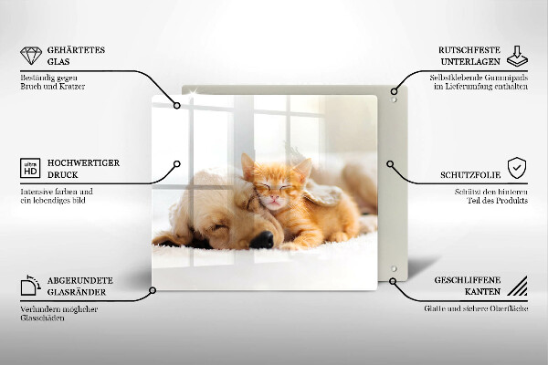 Tagliere in vetro temperato Animali cane e gatto