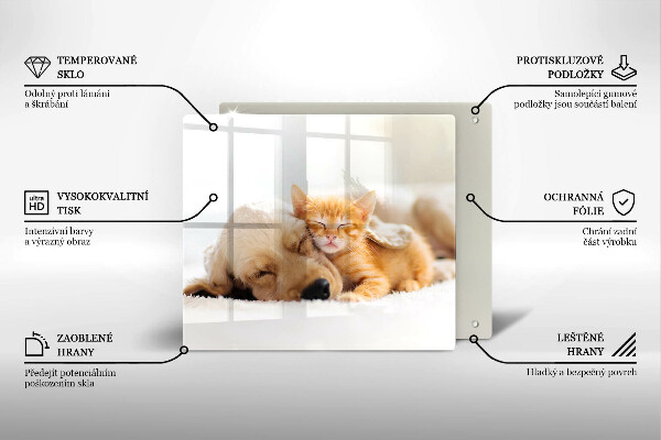 Tagliere in vetro temperato Animali cane e gatto