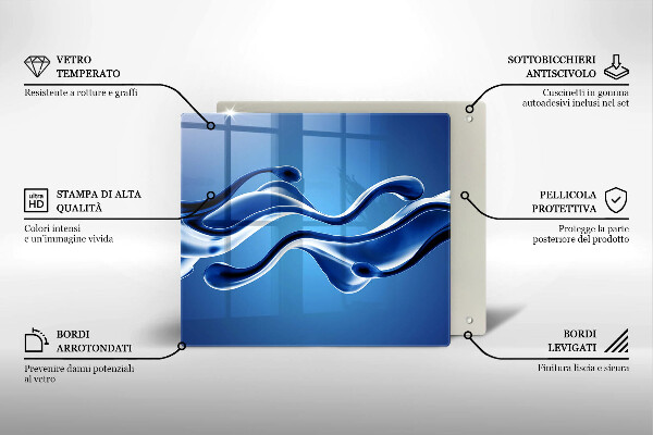 Tagliere in vetro Astrazione fluida