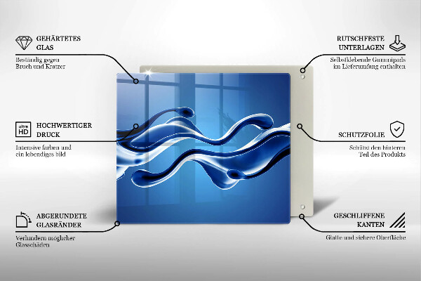 Tagliere in vetro Astrazione fluida