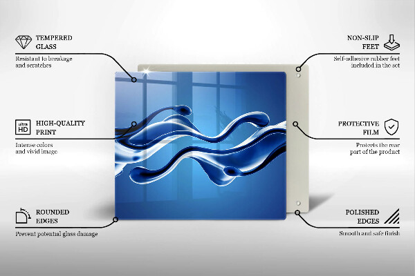 Tagliere in vetro Astrazione fluida