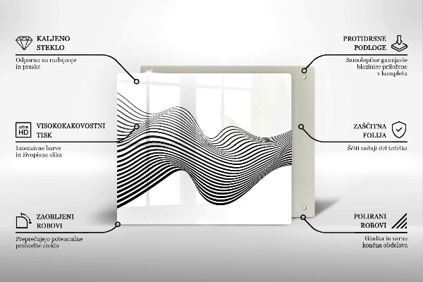 Tagliere in vetro Astrazione lineare