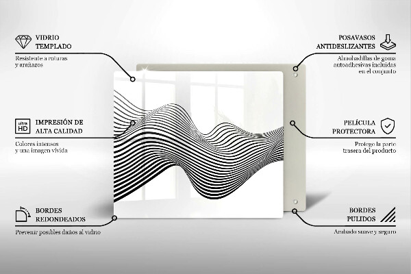 Tagliere in vetro Astrazione lineare