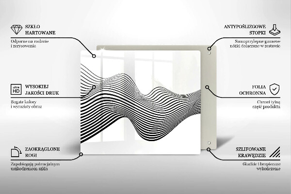 Tagliere in vetro Astrazione lineare