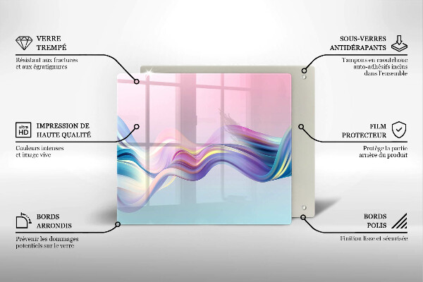 Tagliere in vetro Astrazione pastello