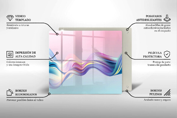 Tagliere in vetro Astrazione pastello