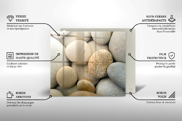 Tagliere in vetro temperato Modello di pietre ovali